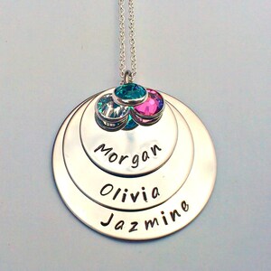 Personalised Stacked Name Necklace: birthstone jewellery gift