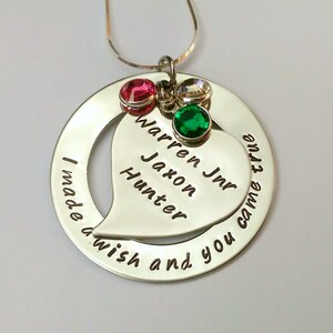 Personalised necklace - I made a wish and you came true necklace - personalised gift for mum - new mummy gift - personalised gift for her