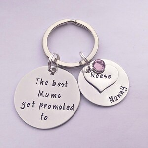 Personalised Mum gift - personalised keyring - The best Mums get promoted to keyring - gift for nanny - gift for her - gift for grandma