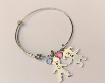 Personalised charm bracelet - unique bracelet - unique gift for her - name charm - gift for mum - gift for wife - present for mum - children