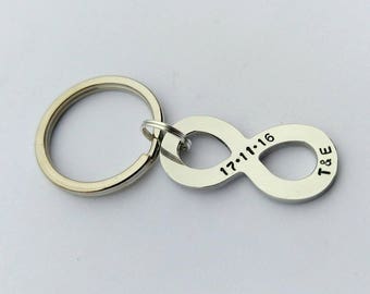 Personalised anniversary gift - anniversary steel keyring - 11th wedding anniversary - anniversary gift for men him her husband boyfriend