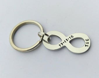 Personalised anniversary gift - anniversary keyring - 11th wedding anniversary - anniversary gift for men him husband boyfriend - steel gift