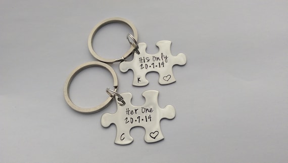 personalised metal jigsaw keyring
