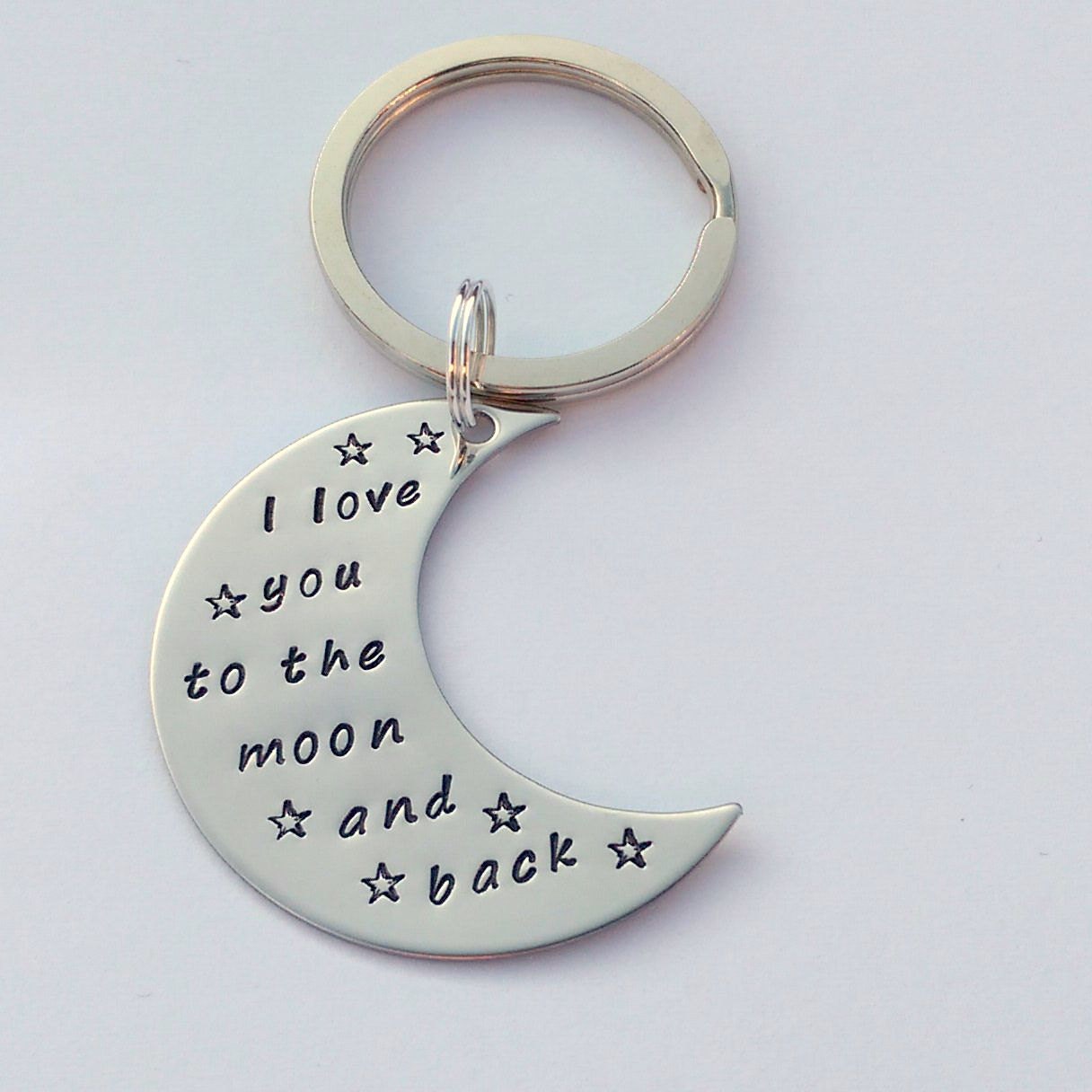 I Love You to the Moon and Back Keyring Moon Gift Moon