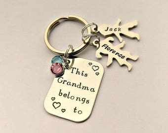 Personalised Grandma gift - Grandma keyring - This Grandma belongs - Grandma present - Grandma keychain - gift from grandkids, grandchildren