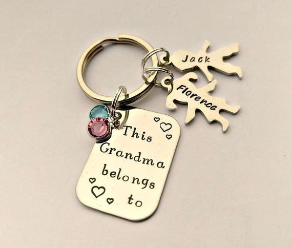 Personalised Grandma Gift Grandma Keyring This Grandma Belongs