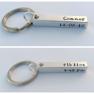 Personalised new baby present - personalized new baby gift - personalised keyring - personalized keychain - gift present for him dad daddy