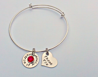 Personalised bridesmaid gift - personalised maid of honour gift - bridesmaid bracelet - flower girl gift - wedding - bridesmaid jewellery