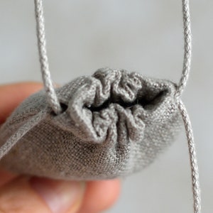 Tiny linen neck pouch bag with strap stone holder medicine bag drawstring pouch necklace mojo bag empty spell pouch 2.5 x 3 inch shaman bag image 7