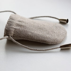 Tiny linen neck pouch bag with strap stone holder medicine bag drawstring pouch necklace mojo bag empty spell pouch 2.5 x 3 inch shaman bag image 6