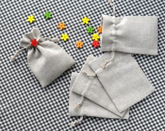 Set mit 6 kleinen, leeren Lavendelbeuteln - 3,5 x 3 Zoll Kordelzugbeutel für Geschenke oder Kunsthandwerk