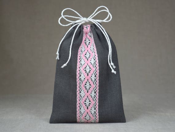 free post Thank you drawstring canvas gift bag 17cm x 13cm