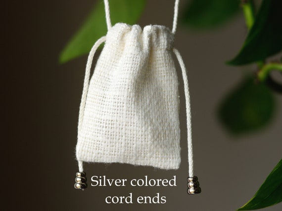 Breathable Linen Medicine Pouch Necklace Crystal Neck Bag