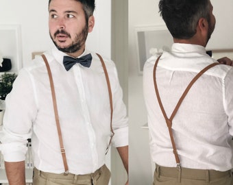 Tan easy fix clip bow tie 60s formal wedding after five