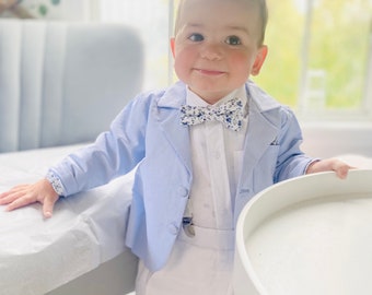 Ring Bearer Accessories Page Boy Outfit Boys Grey Linen Bow Tie Baby Wedding Tie Baby Photo Prop