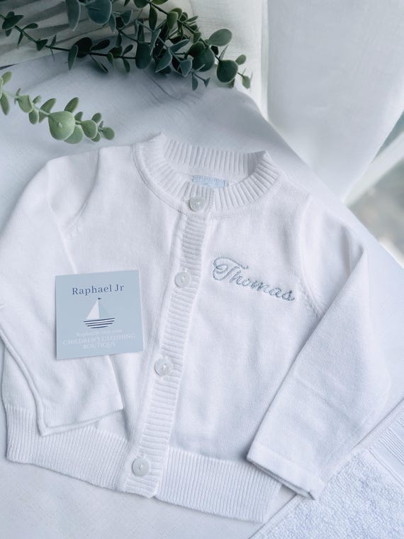 Buy Baby Boy or Girl White Christening Baptism Cardigan Sweater