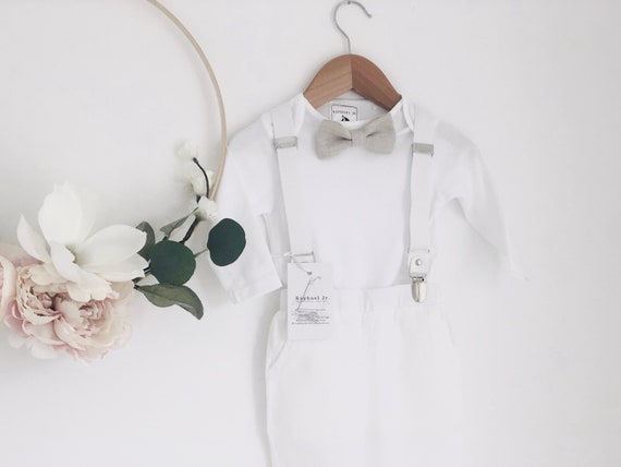 baby boy white linen pants