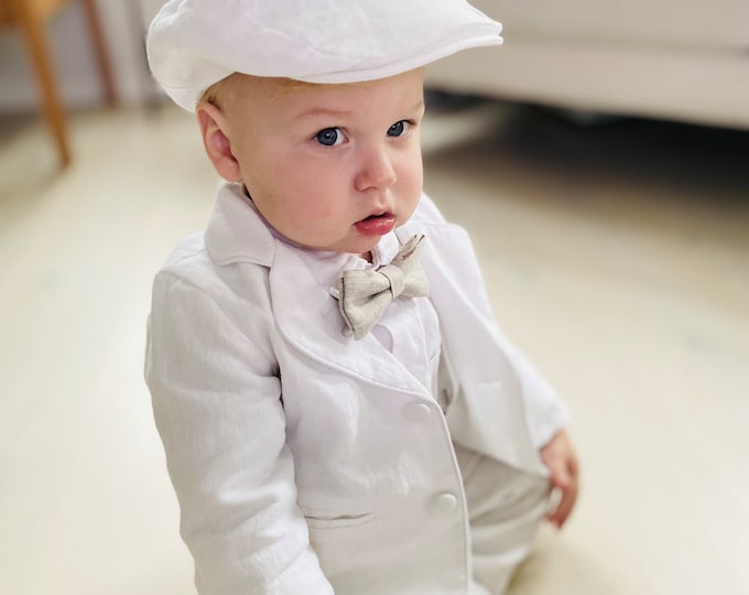 Baby Boys Baptism Outfit Cotton Tuxedo Christening Etsy