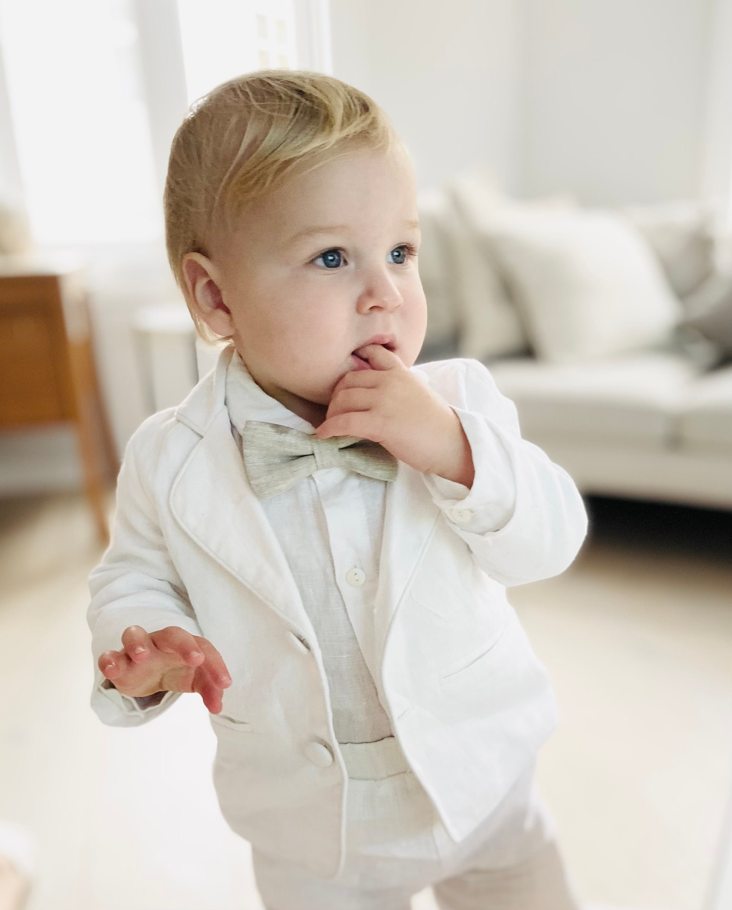 Bow Tie Baby Boy White Button Up Shirt White Button Down Shirt