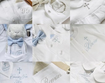 Personalised embroidered customisation with name, initials or monogram embroidery