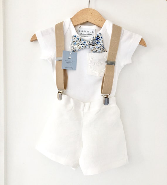 baby boy white linen pants