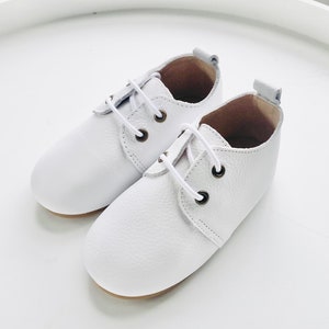 Genuine leather white baby christening baptism shoes from 0-6m to 2 years. image 2