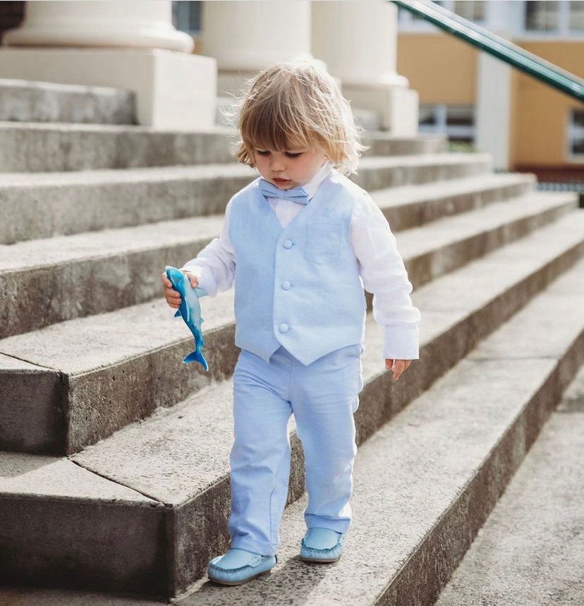 Terno Blanco Corbata Ternos De Bautizo Para Bebes Traje De