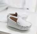 Genuine leather white baby christening baptism shoes loafers mocassins Oscar's from 0-6m to 2 years. product logo