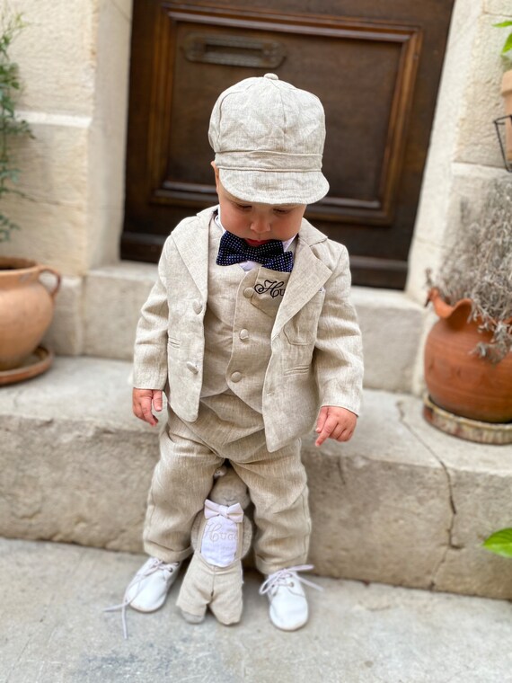 lino beige para niño con camisa pantalón o short Etsy México