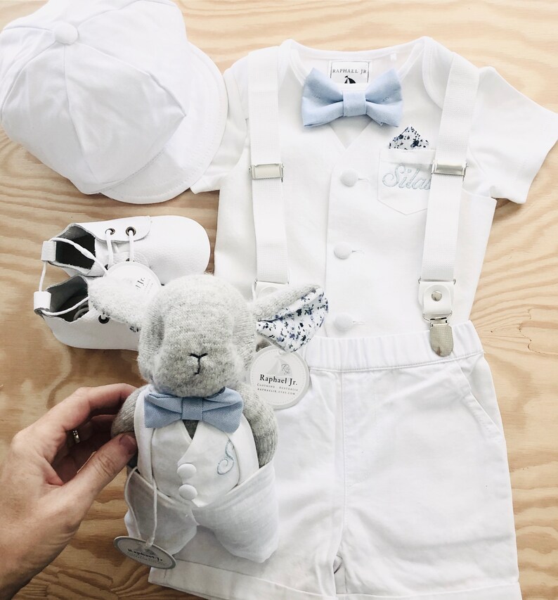 Baby boy 100 cotton summer Baptism outfit with White Etsy