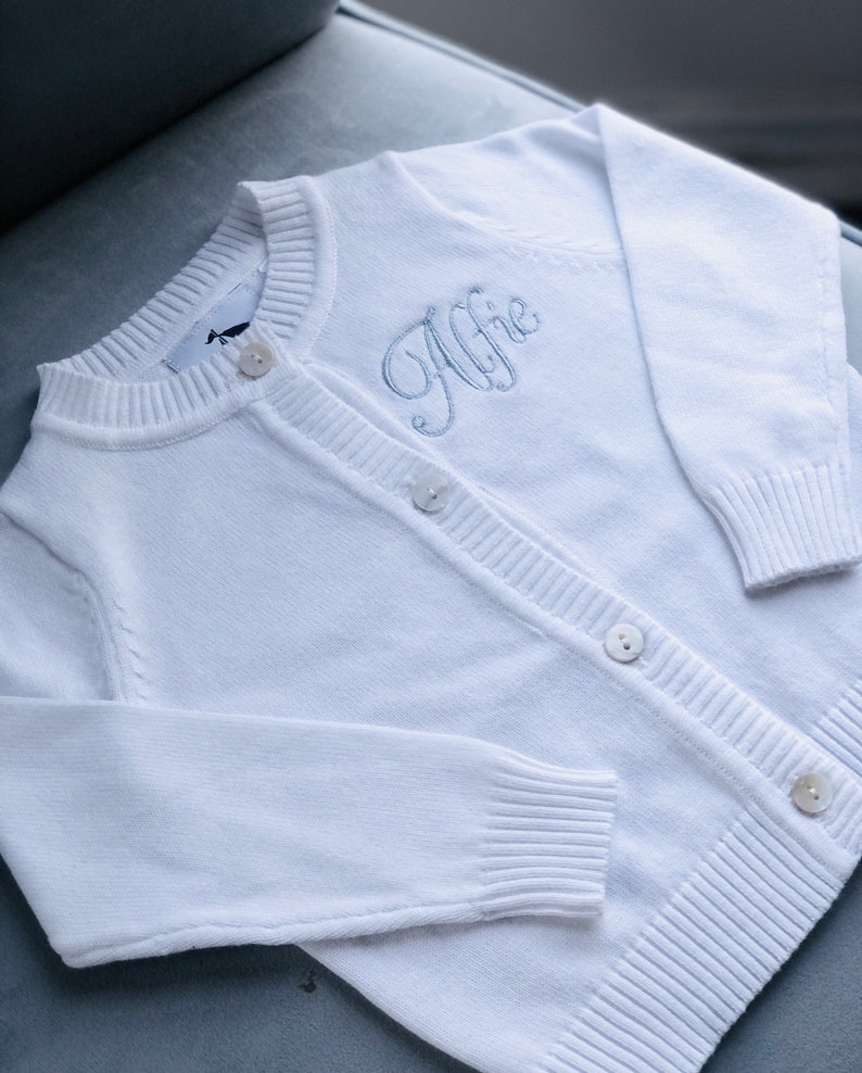 Baby Boy or Girl White Christening Baptism Cardigan Sweater Etsy