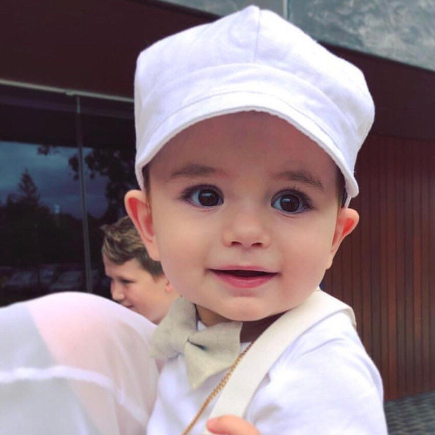 Baby Boys White Cotton Newsboy Pageboy Hat Cap Sizes 0006 for Etsy