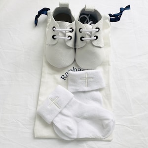 Genuine leather white baby christening baptism shoes from 0-6m to 2 years. image 7