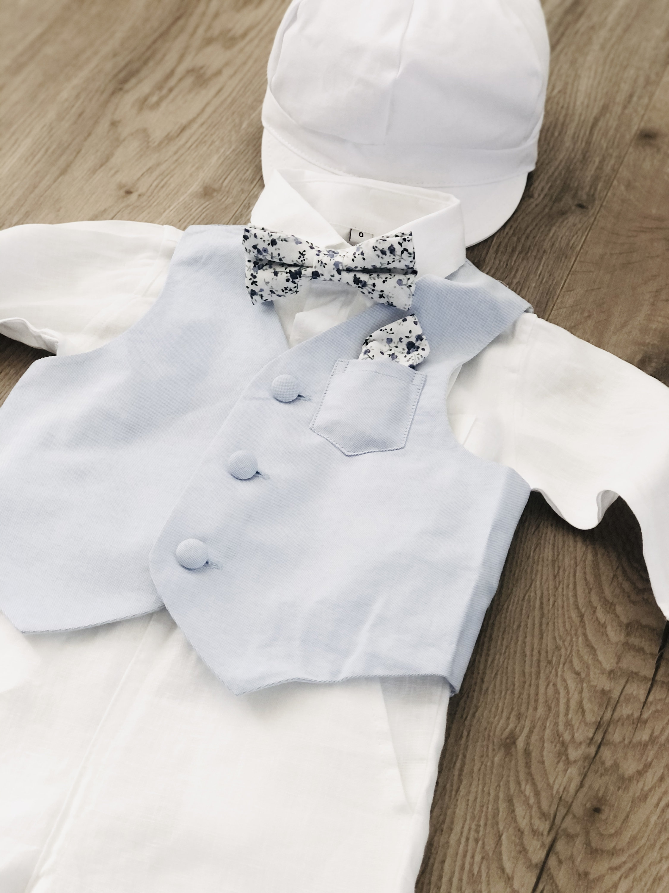 Boys Blue Chambray and White Baptism Wedding Outfit With Blue | Etsy ...