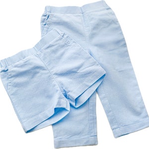 Baby and Toddler Shorts or pants trousers in blue chambray cotton