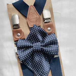 Baby and childrens suspenders and bow ties In Brown, Blue, green, white, Beige, black and optional suspenders set image 8