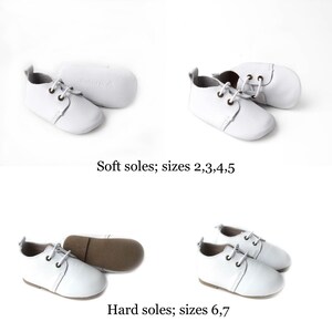 Genuine leather white baby christening baptism shoes from 0-6m to 2 years. image 4