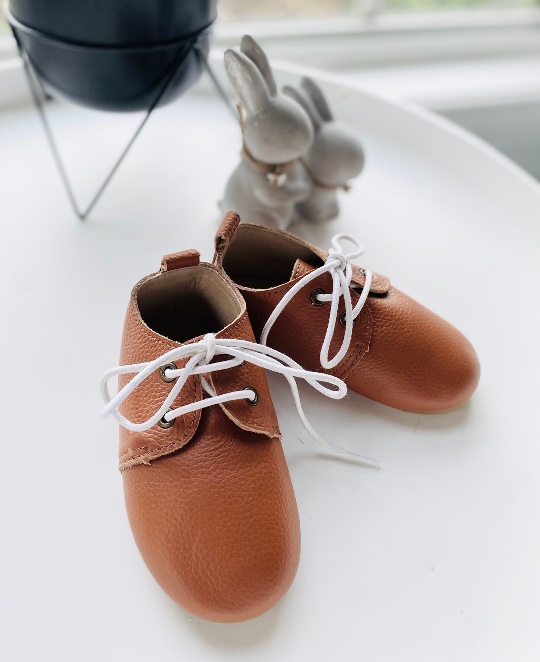 Tan Brown Leather Baby Shoes: Christening, Wedding, Birthday UK
