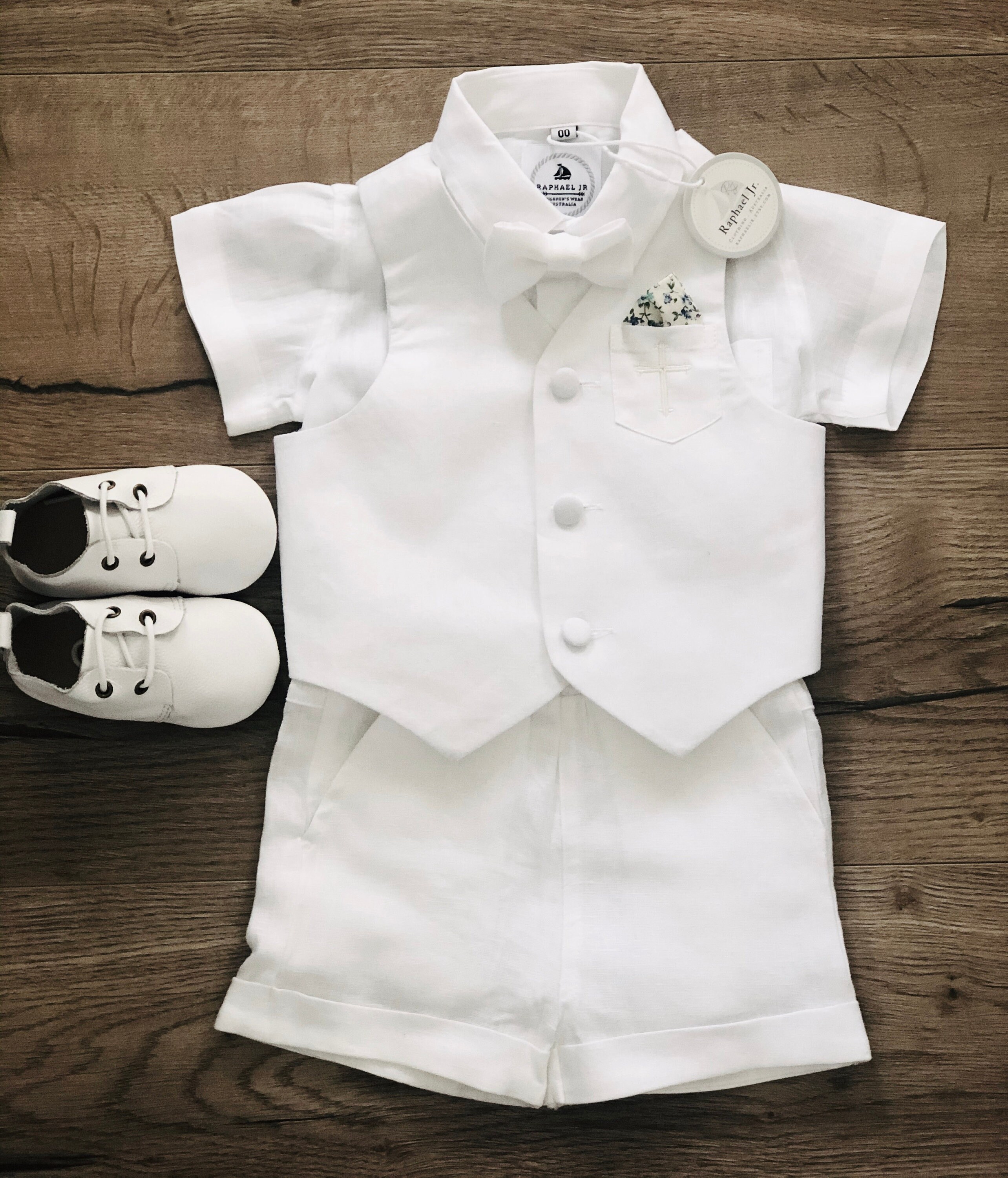 Boys Summer Baptism Outfit With White Linen Vest Waistcoat - Etsy Australia