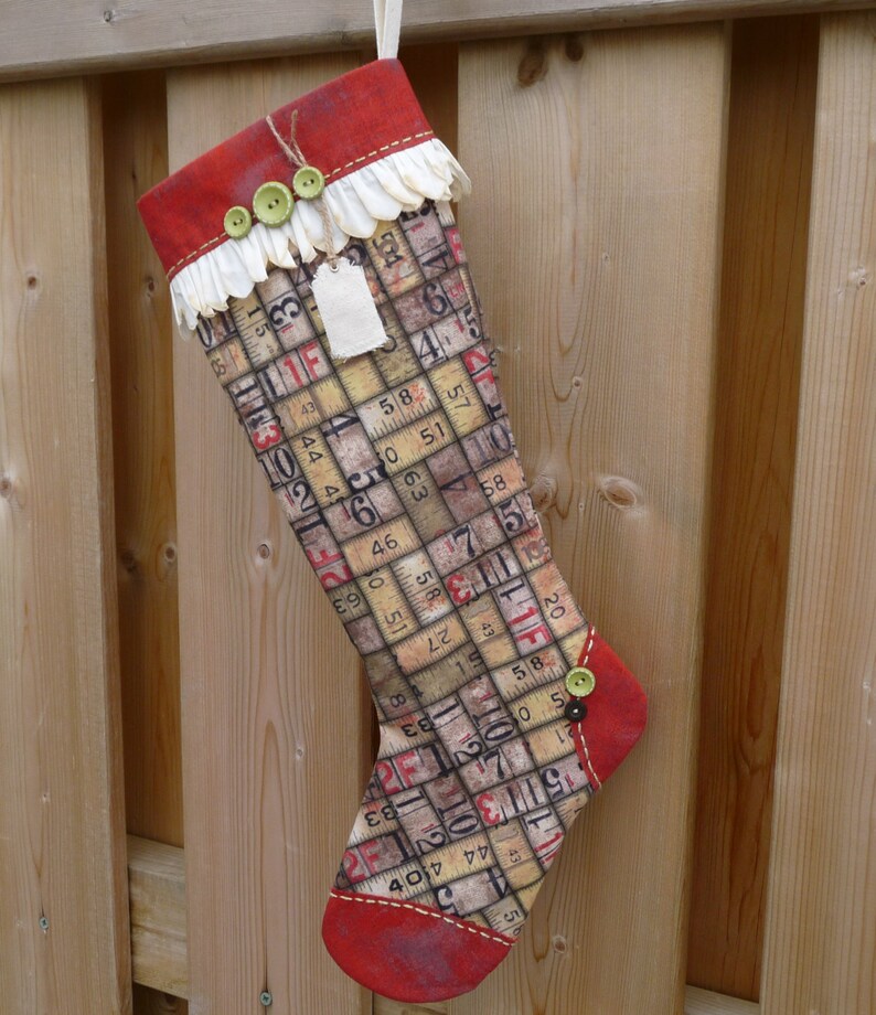 Christmas Stocking Shabby Stocking Classic Stocking Tim | Etsy