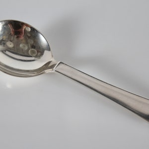 Danish Georg Jensen Art Deco Pyramid Sterling Silver Cutlery by Harald Nielsen 1927. Jam Spoon 13.5 cm with stamp used after 1945