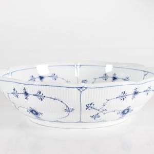 RARE HUGE Royal Copenhagen Blue Fluted Plain Large Salad Bowl No. 1/302 with Stamp from 1894-1922.  Hand-painted in Copenhagen Denmark.
