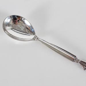 Danish Georg Jensen Art Nouveau Acanthus Sterling Silver Cutlery by Johan Rode 1917. Large Jam Spoon 15.5 cm. From the period after 1945.