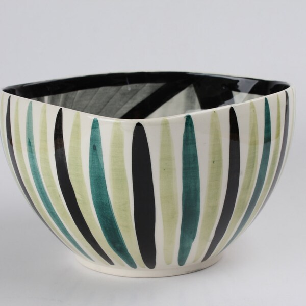 Reserved - Inger Waage and Stavanger Flint Norway  Large Bowl from the line blue and yellow Bird no 57 model 34