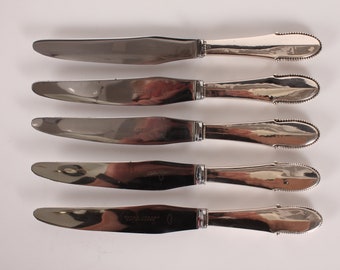 Danish Georg Jensen Art Nouveau Beaded Silver Cutlery by Georg Jensen 1916. 1 Dinner Knife 24.5 cm.  Stamp from the period 1925-1930