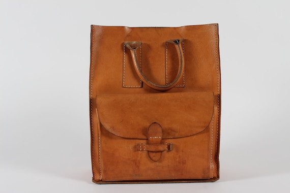Danish Vintage Bag of Cognac-colored Leather With Patina in