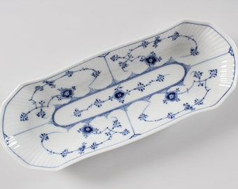 Royal Copenhagen Blue Fluted Plain Oblong Dish no. 1/297 with Stamp from the period 1923-34 - Hand-painted in Copenhagen Denmark