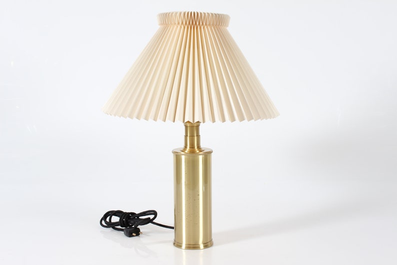 Le Klint Telescopic Table Lamp model 344 of Brass Designed by Biilmann-Petersen with Original Le Klint Lamp Shade. Made in Denmark image 2