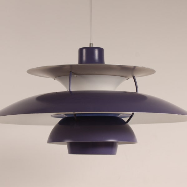 Poul Henningsen PH 5 ciondolo viola vecchia versione da Louis Poulsen a/s - Danimarca metà secolo-