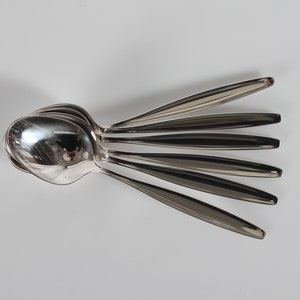 Danish Georg Jensen Cypres Sterling Silver by Tias Eckhoff designed in 1952. Childrens Spoon L 15,2 cm.
